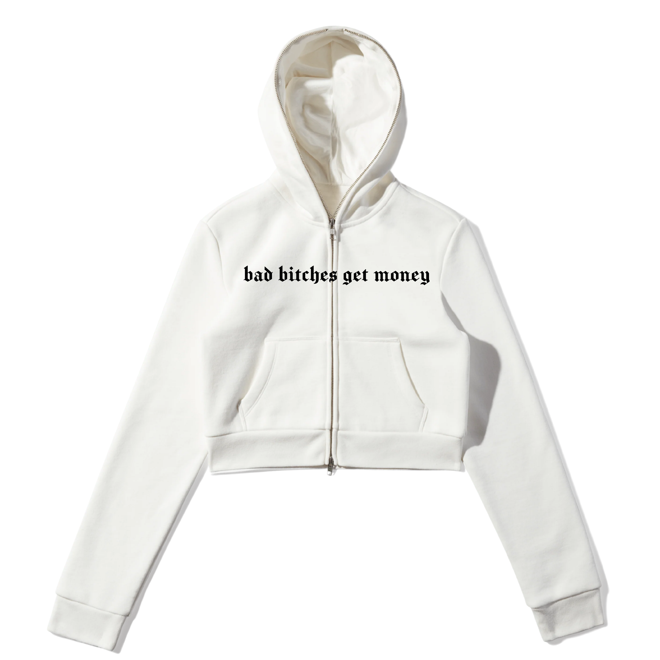EYTH - Bad B*tches Get Money Full Zip Crop Hoodie